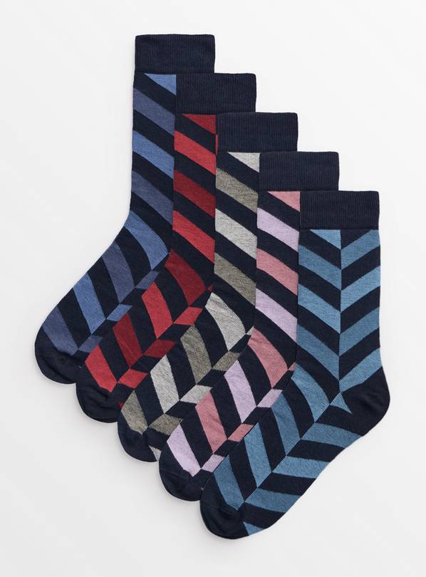 Chevron Ankle Socks 5 Pack 6-8.5